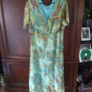 Paisley patterned dress.